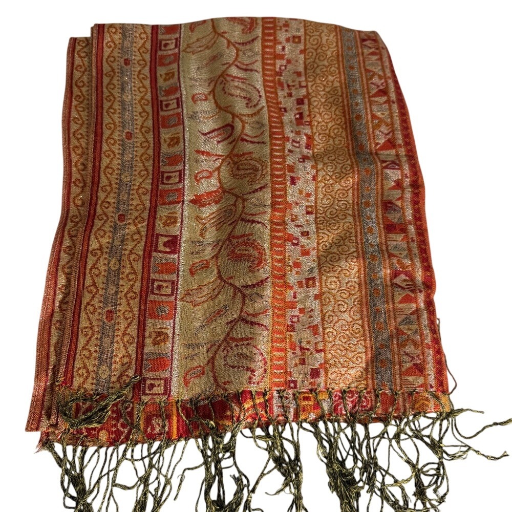 Pashmina Fringed Scarf NWOT 28" X 68"